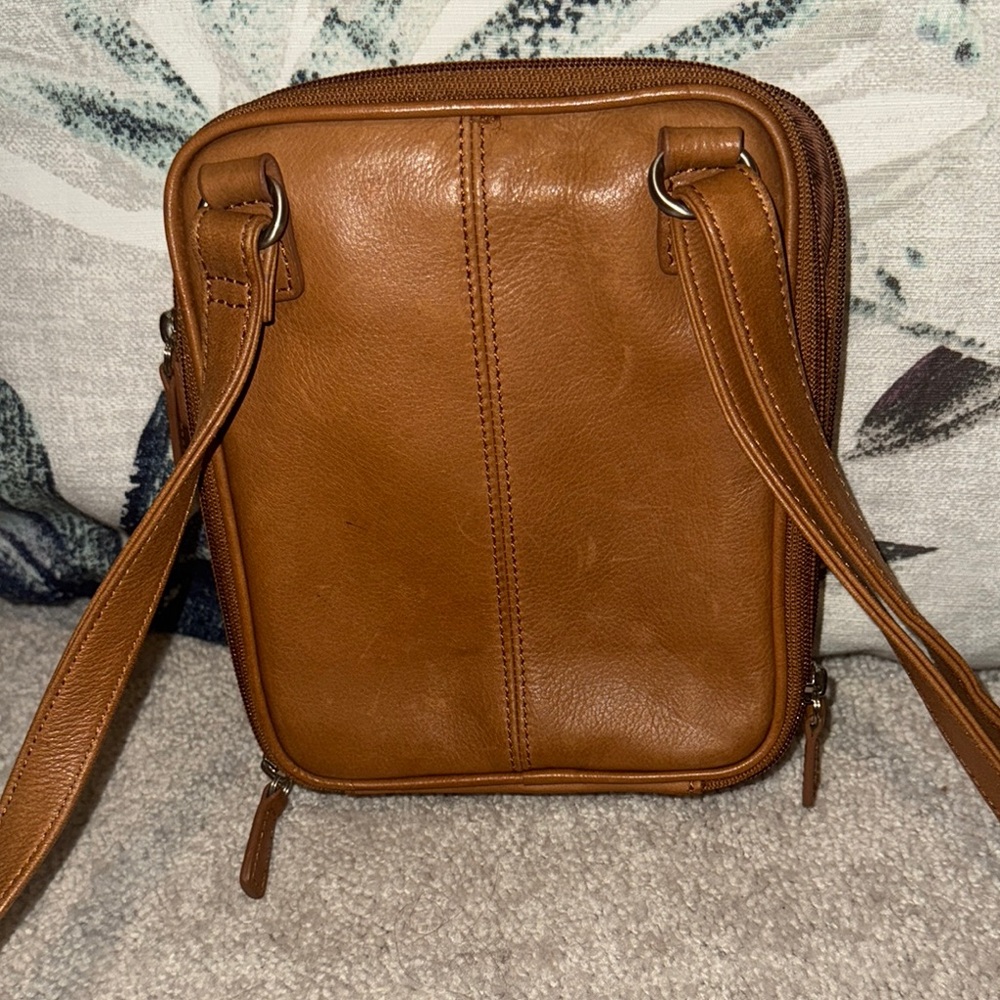 Vintage Fossil Tan Leather Crossbody Bag - Picture 3 of 6